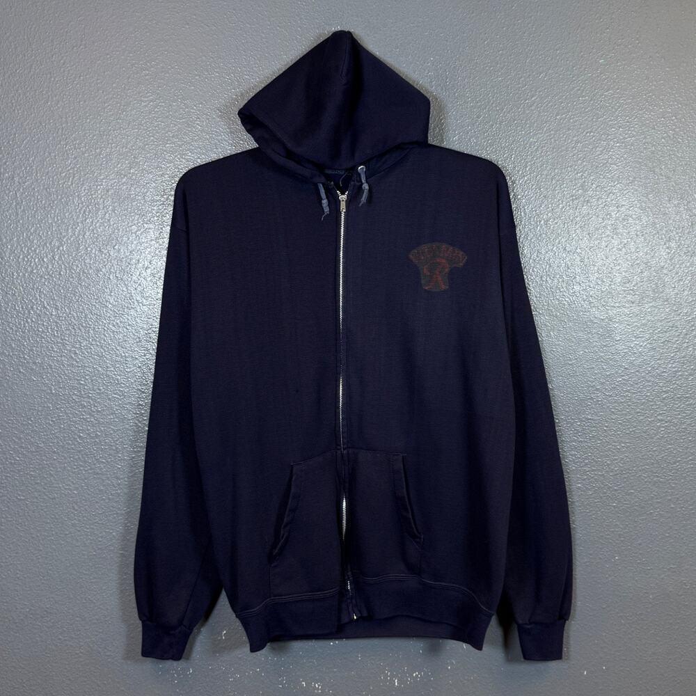 70’s-80’s vintage Blue zip up hoodie single stitch VITAMIN R RUBE